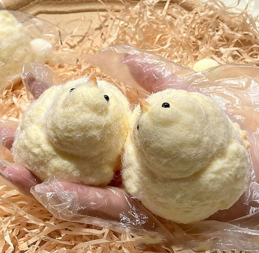 Handmade Ultra Soft Furry Chick Stress Squeeze Toy – Slow Rebound, Du… – ✨ Key