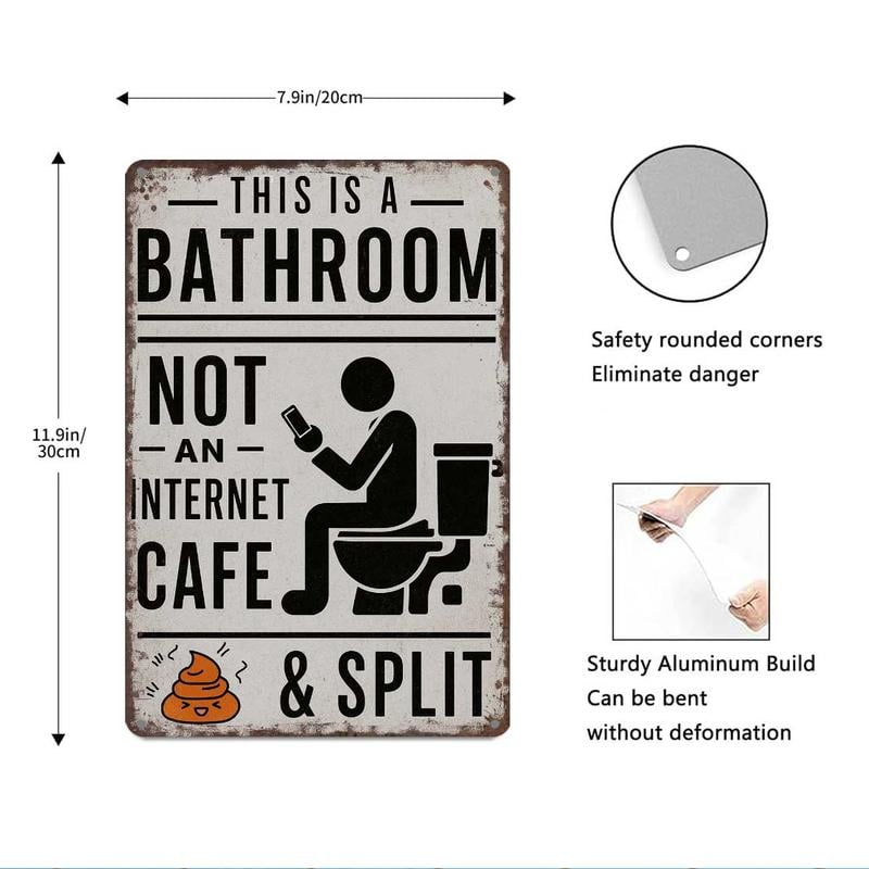Farmhouse Bathroom Humor Sign • Quirky Washroom Wall Art – Farmhouse … – "