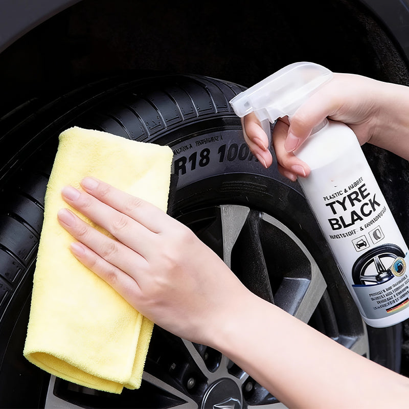 🚗 BUY 3 GET 1 FREE! 🎉 Tire Shine & Protect Spray – Deep Gloss, UV Guard & Anti-Dust ✨📦