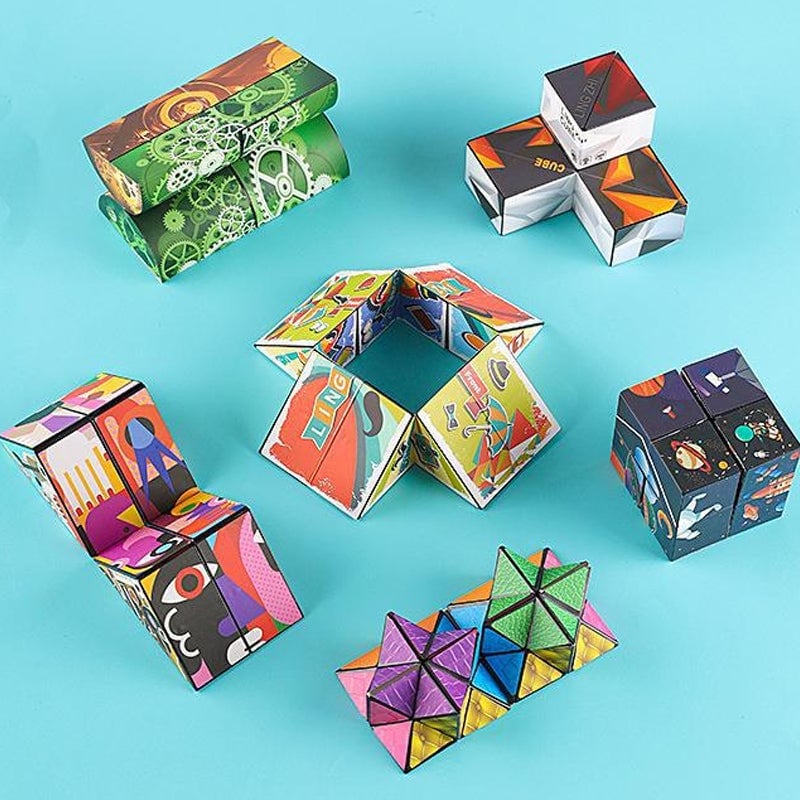 3D Kaleidoscope Fidget Cube – Infinite Flip Stress Relief Toy | 6 Styles