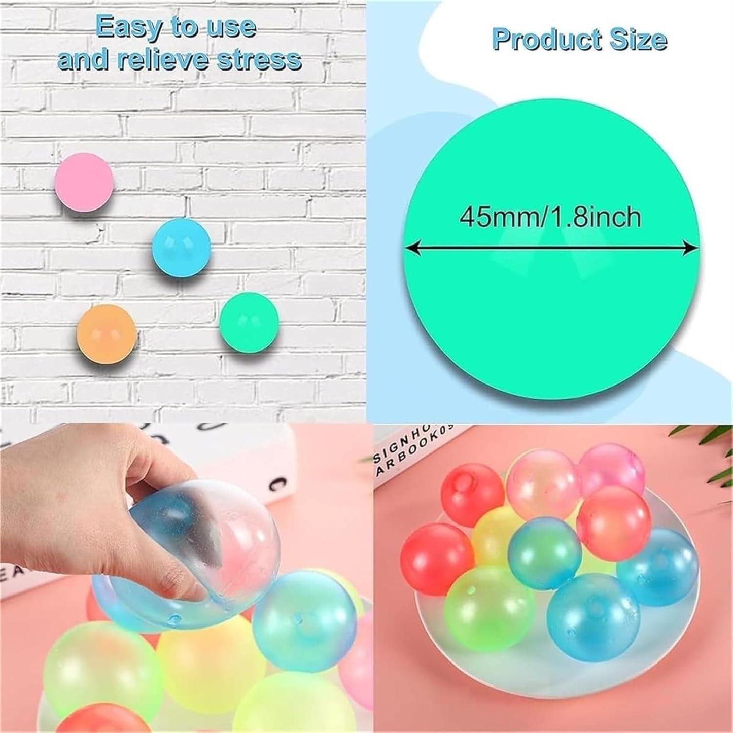 Glow In The Dark Sticky Balls – Reusable, Soft Rubber | Sensory Play,… – ✅