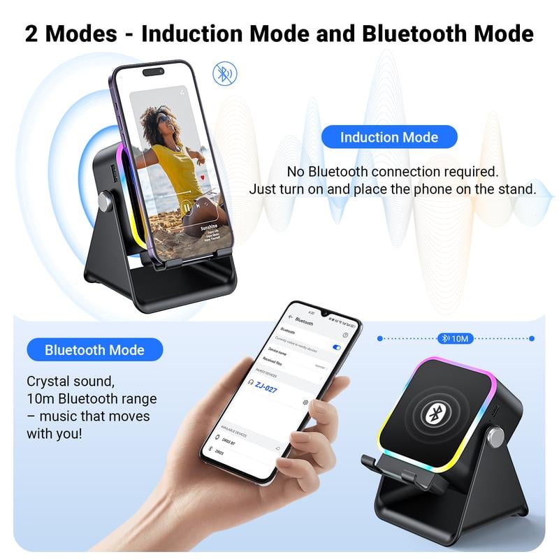 In-1 Wireless Induction Bluetooth Speaker With Adjustable Phone Sta… – 🔹 🔹 🔹