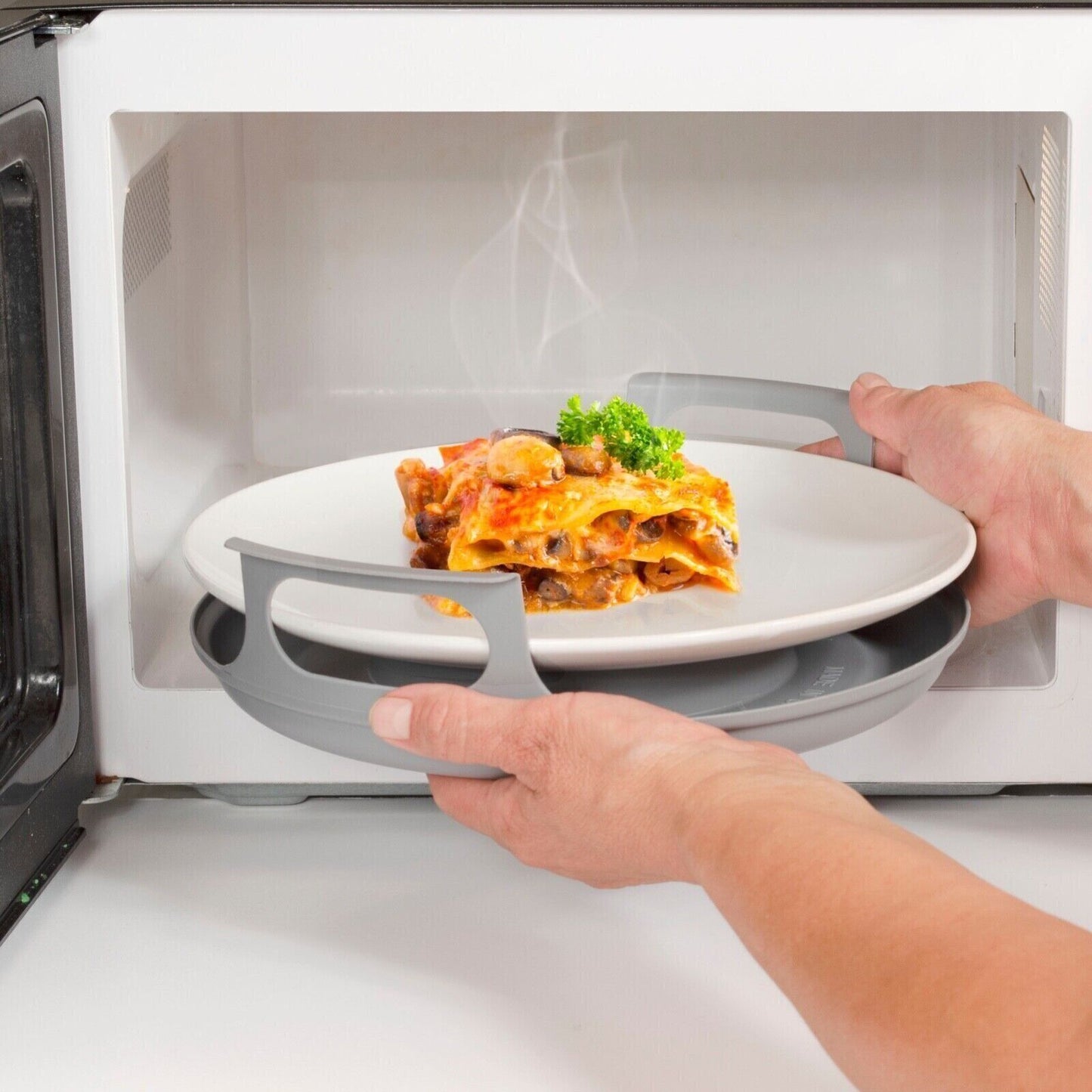 Anti-scald Microwave Handle Tray – Cool-touch Handles, Dishwasher Saf… – 🔥 Stop