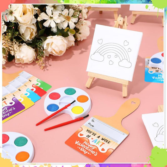Valentine's Day Watercolor Paint Brush Greeting Card Set – 12 Or 24 P… – 🎨
