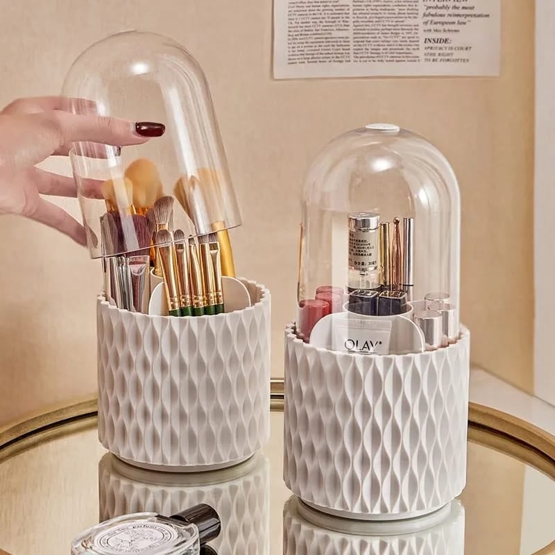 Spinning Makeup Brush Holder – Multi-compartment, Transparent, E… – 🔥 Hurry And