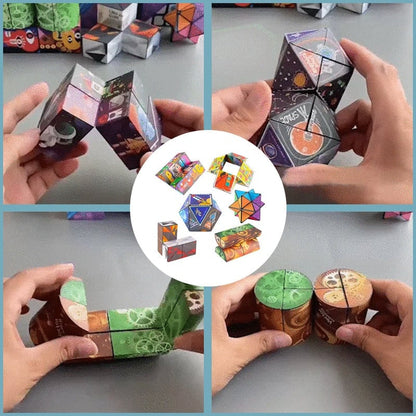 3D Kaleidoscope Fidget Cube – Infinite Flip Stress Relief Toy | 6 Styles