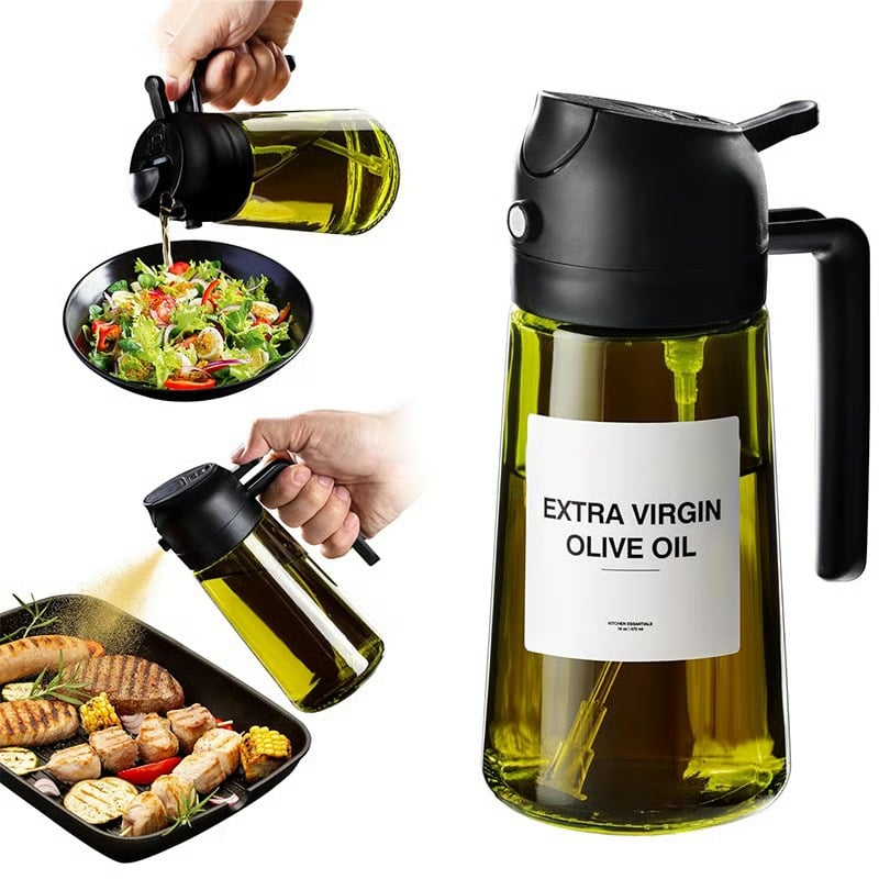 Hot Sale💕2 In 1 Glass Oil Sprayer & Dispenser – Sale💕2 Glass | Spra… – In
