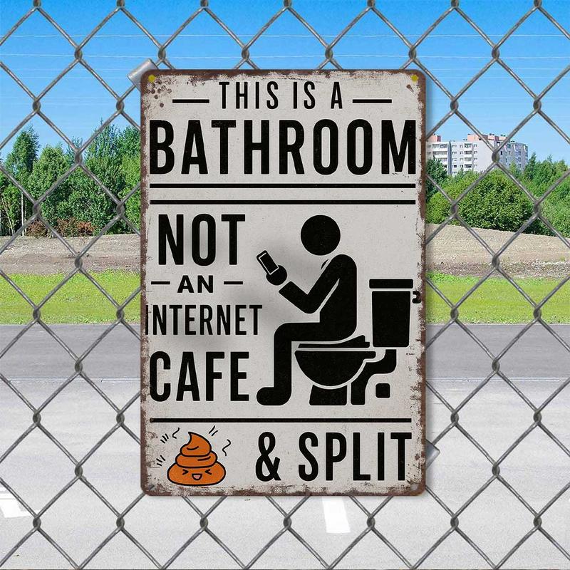 Farmhouse Bathroom Humor Sign • Quirky Washroom Wall Art – Farmhouse … – "