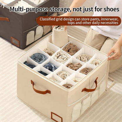 Foldable Fabric Shoe Storage Organiser – Holds 16 Pairs, Clear Lid & … – 👟