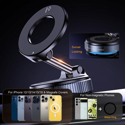 Newest 360° Adjustable Vacuum Magnetic Suction Cup Phone Holder … – Desription：