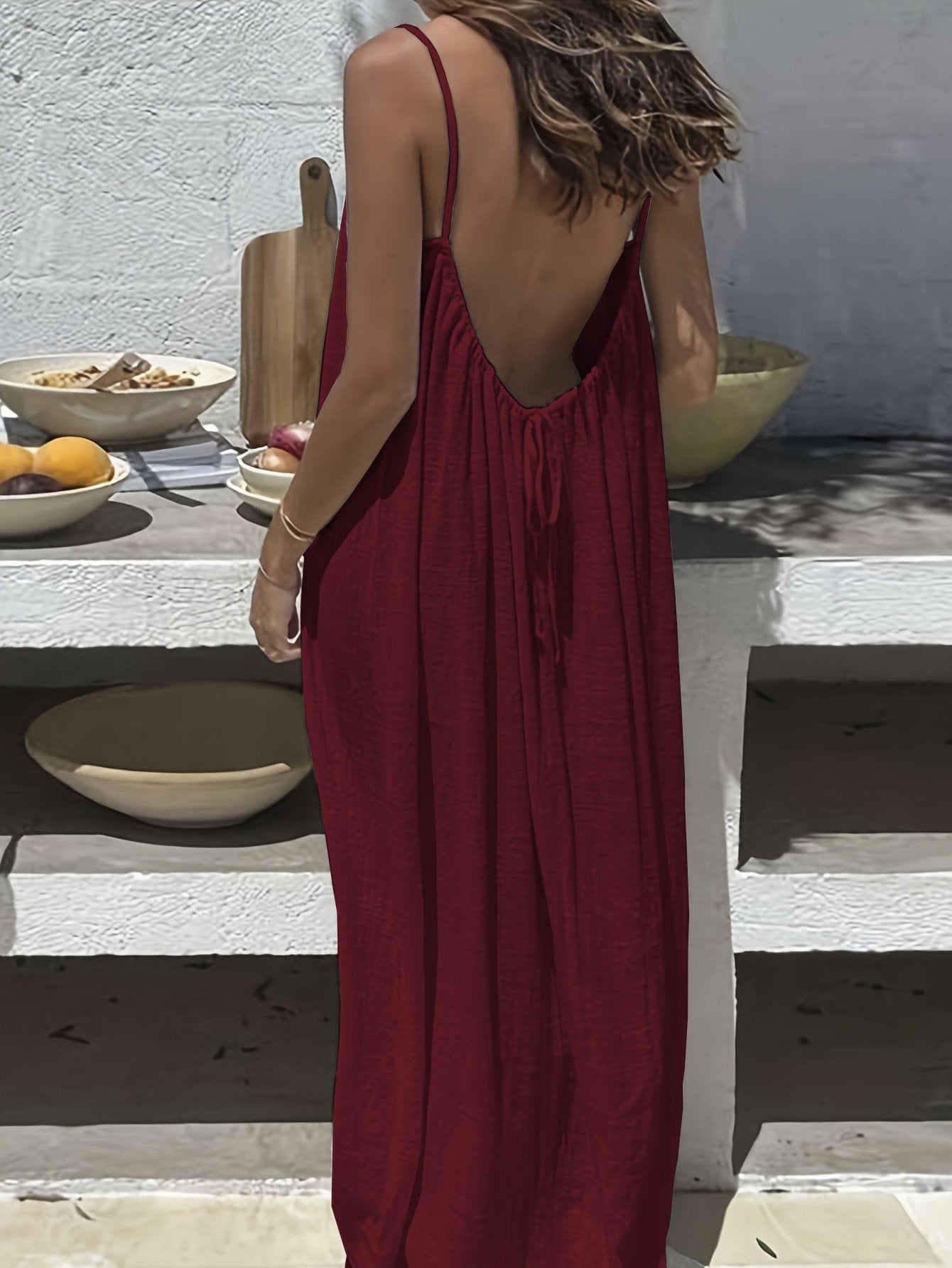 Women's Backless Spaghetti Strap Maxi Dress – Women's Backless | Spag… – 💃 Your
