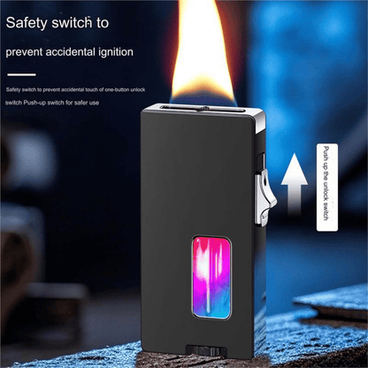 Windproof 7-hole Refillable Butane Lighter – Gravity-activated Igniti… – 🔥