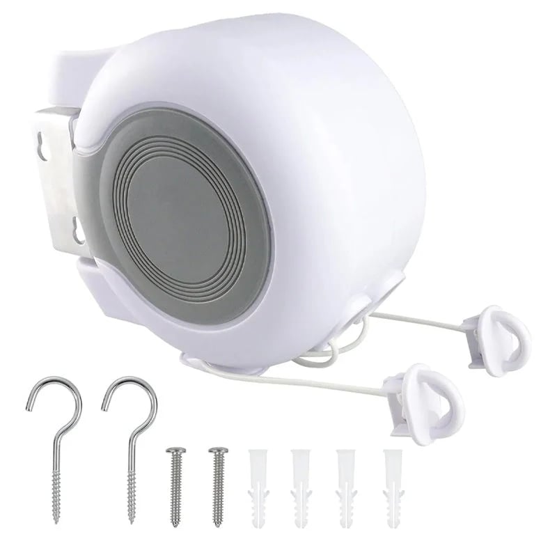 Invisible Retractable Clothesline – Dual Line, 26m, 22lbs Load | 3-Min Install, Indoor & Outdoor