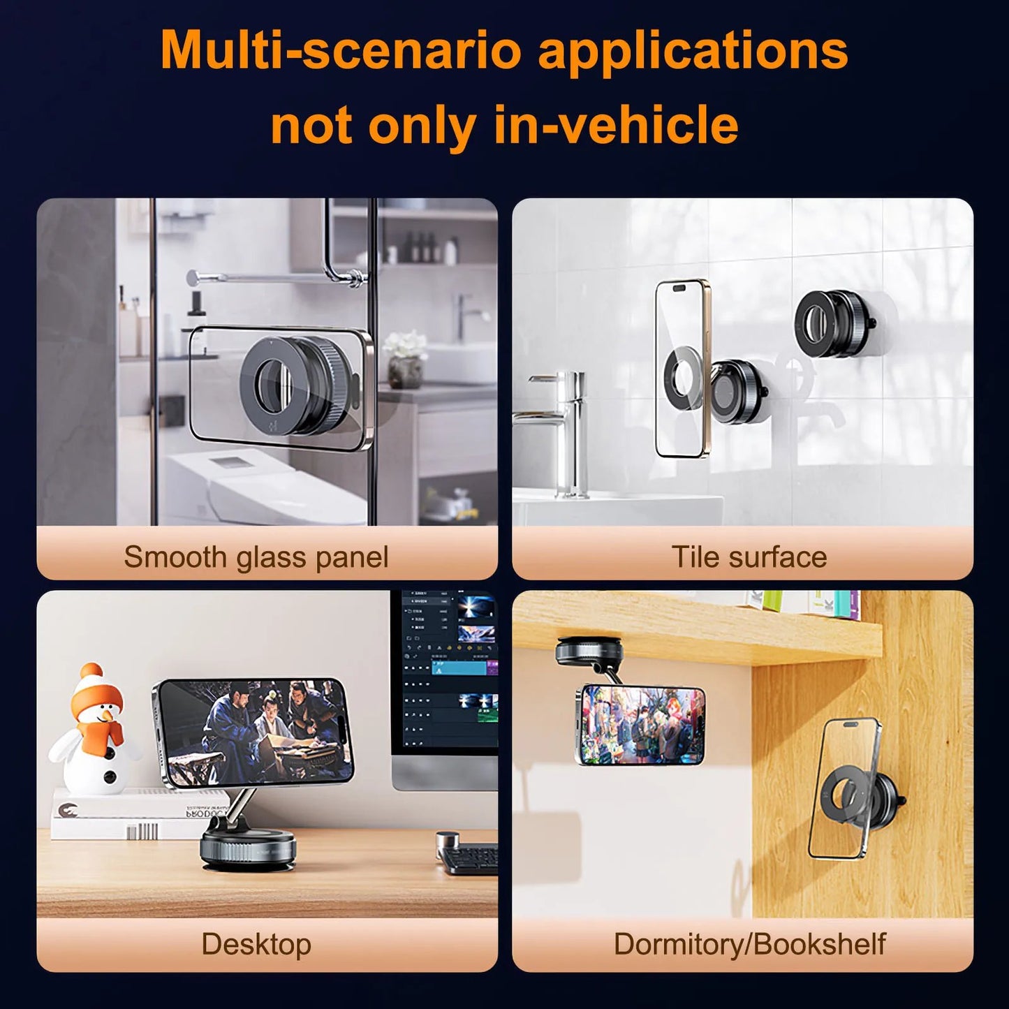 Newest 360° Adjustable Vacuum Magnetic Suction Cup Phone Holder … – Desription：