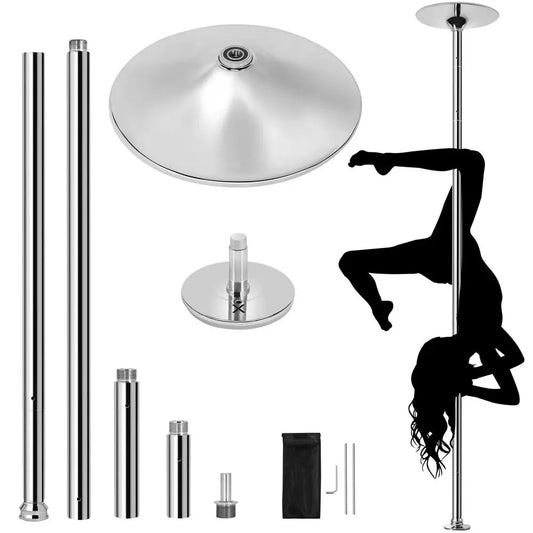45mm Portable Dance Pole – Spinning & Static, Height Adjustable 7–9ft