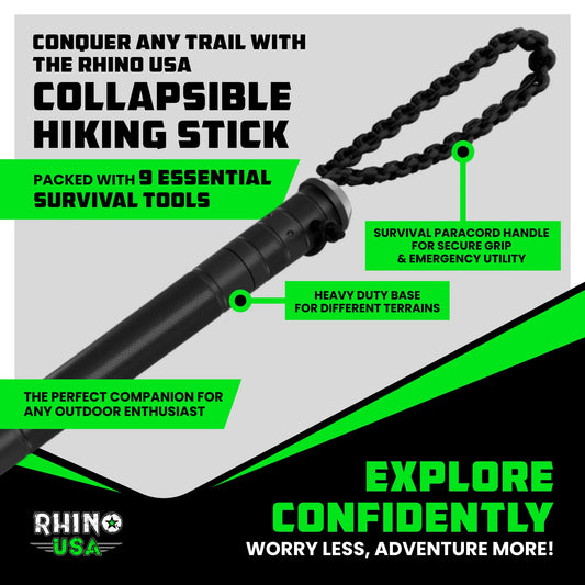 Tactical Hiking Stick with Survival Kit