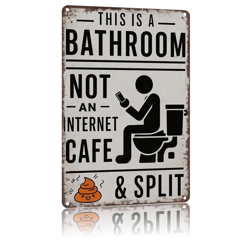 Farmhouse Bathroom Humor Sign • Quirky Washroom Wall Art – Farmhouse … – "