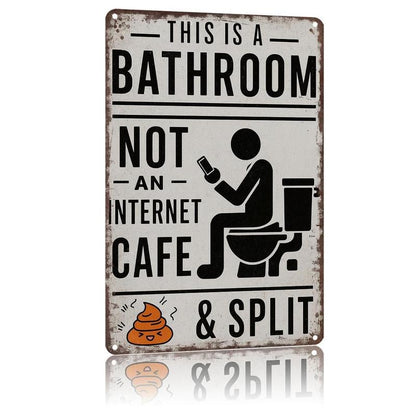 Farmhouse Bathroom Humor Sign • Quirky Washroom Wall Art – Farmhouse … – "