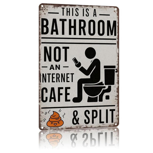Farmhouse Bathroom Humor Sign • Quirky Washroom Wall Art – Farmhouse … – "