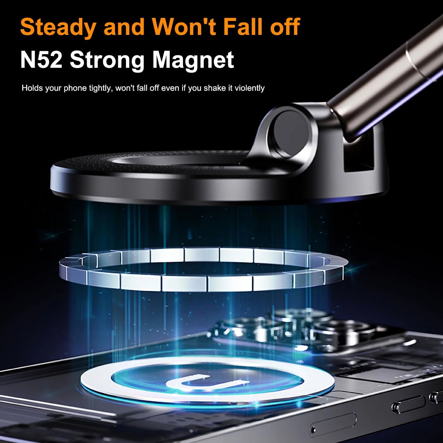 Newest 360° Adjustable Vacuum Magnetic Suction Cup Phone Holder … – Desription：