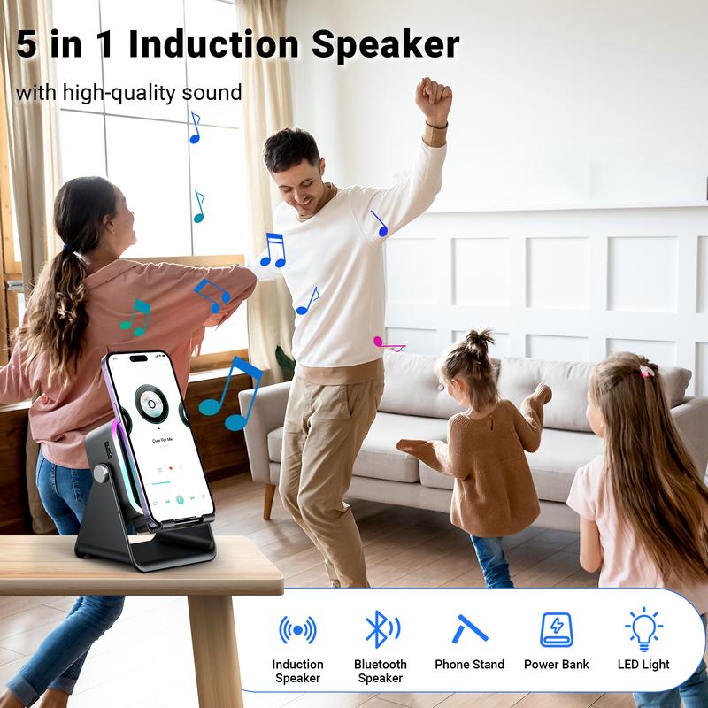 In-1 Wireless Induction Bluetooth Speaker With Adjustable Phone Sta… – 🔹 🔹 🔹