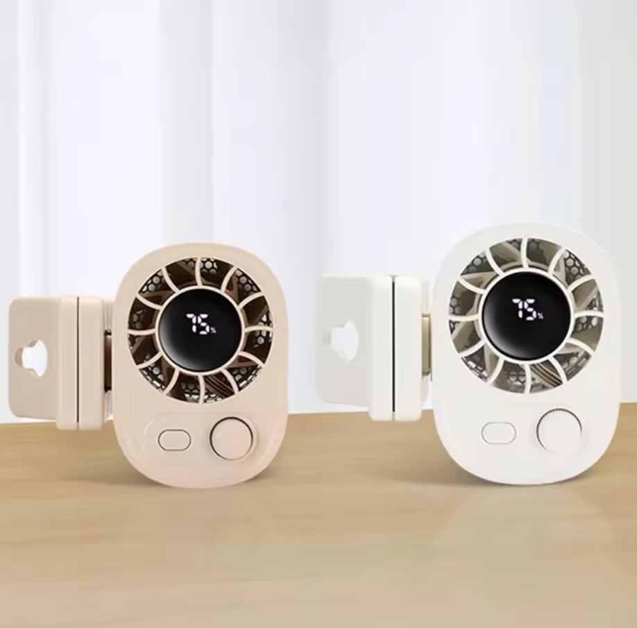 New Car Clip Fan With Led Display[360° Rotatable 100 Speed Wind 12v U… – 360°