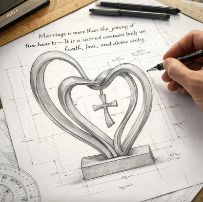 Marriage Takes Three - Entwined Heart & Cross Tabletop Accent – Marri… –