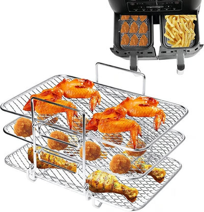 Layer Air Fryer Rack – 304 Stainless Steel | Fits Ninja Dz201 & Dz4… – 🌟 Key