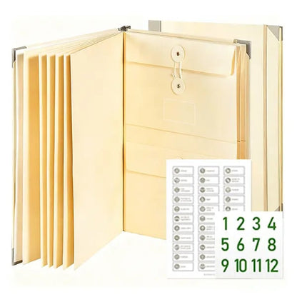 Accordion File Organizer Manila Pocket Document Folder For Passports,… –
