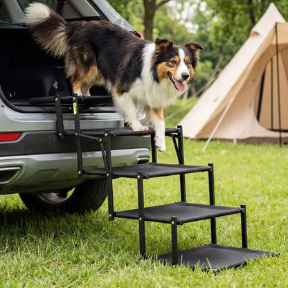 Foldable Dog Car Stairs – 5-Step Heavy Duty