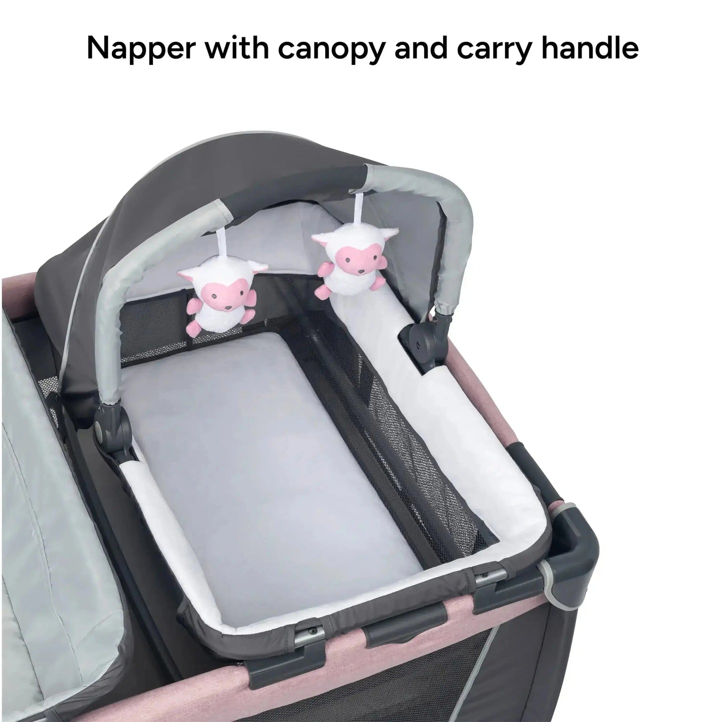 Baby Trend® Simply Smart™ Whisper Grey Portable Nursery Center® Playard w/ Removable Full Bassinet, Changing Table & Organizer