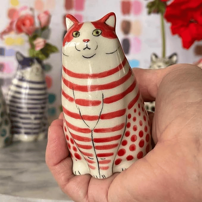 Handmade Ceramic Cat Vase – Handmade Ceramic | Vase | Everyday Use – ✅