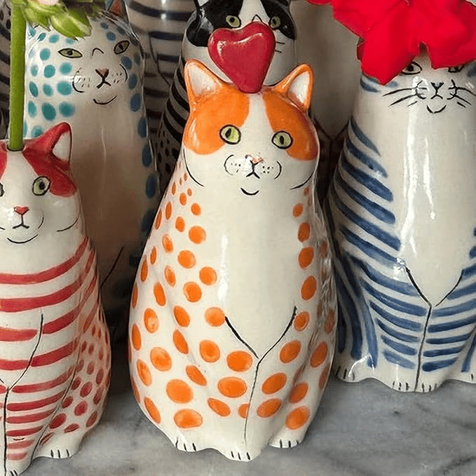 Handmade Ceramic Cat Vase – Handmade Ceramic | Vase | Everyday Use – ✅