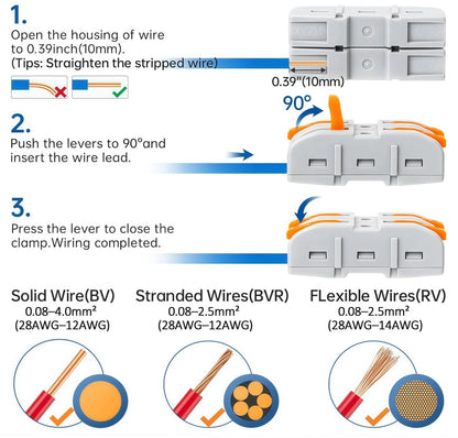 Universal Quick Lever Electrical Wire Connectors (24-12 Awg) Assortme… – 📝