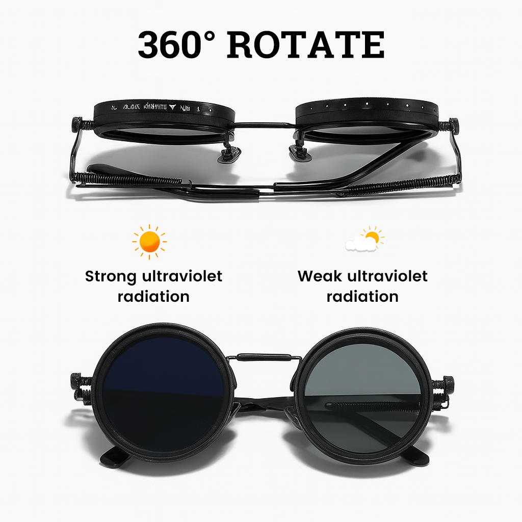 Steampunk Adjustable Tint Sunglasses – 1-9 Stop Nd Filter, 360° Polar… – ❤️
