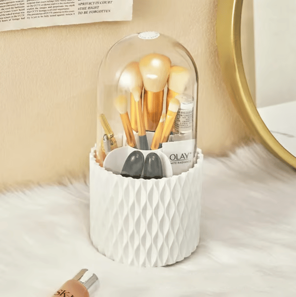 Spinning Makeup Brush Holder – Multi-compartment, Transparent, E… – 🔥 Hurry And