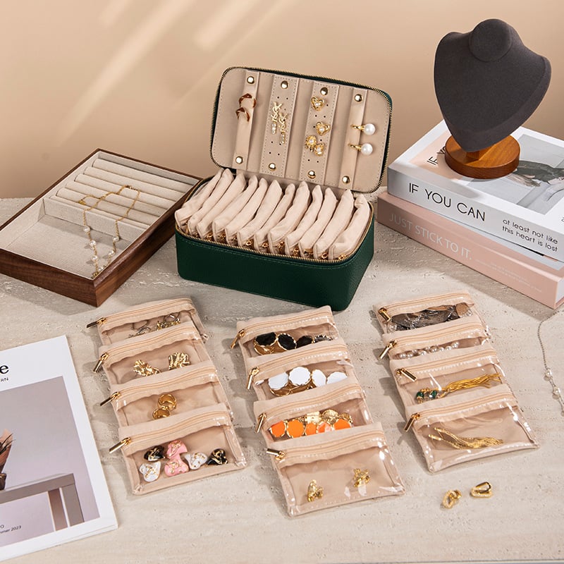 Travel Jewelry Organizer Box With Clear Pouches – Travel Jewelry | Or… – ✨