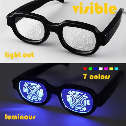 Led Light-up Anime Cosplay Glasses – Touch Control, Usb Rechargeable … –