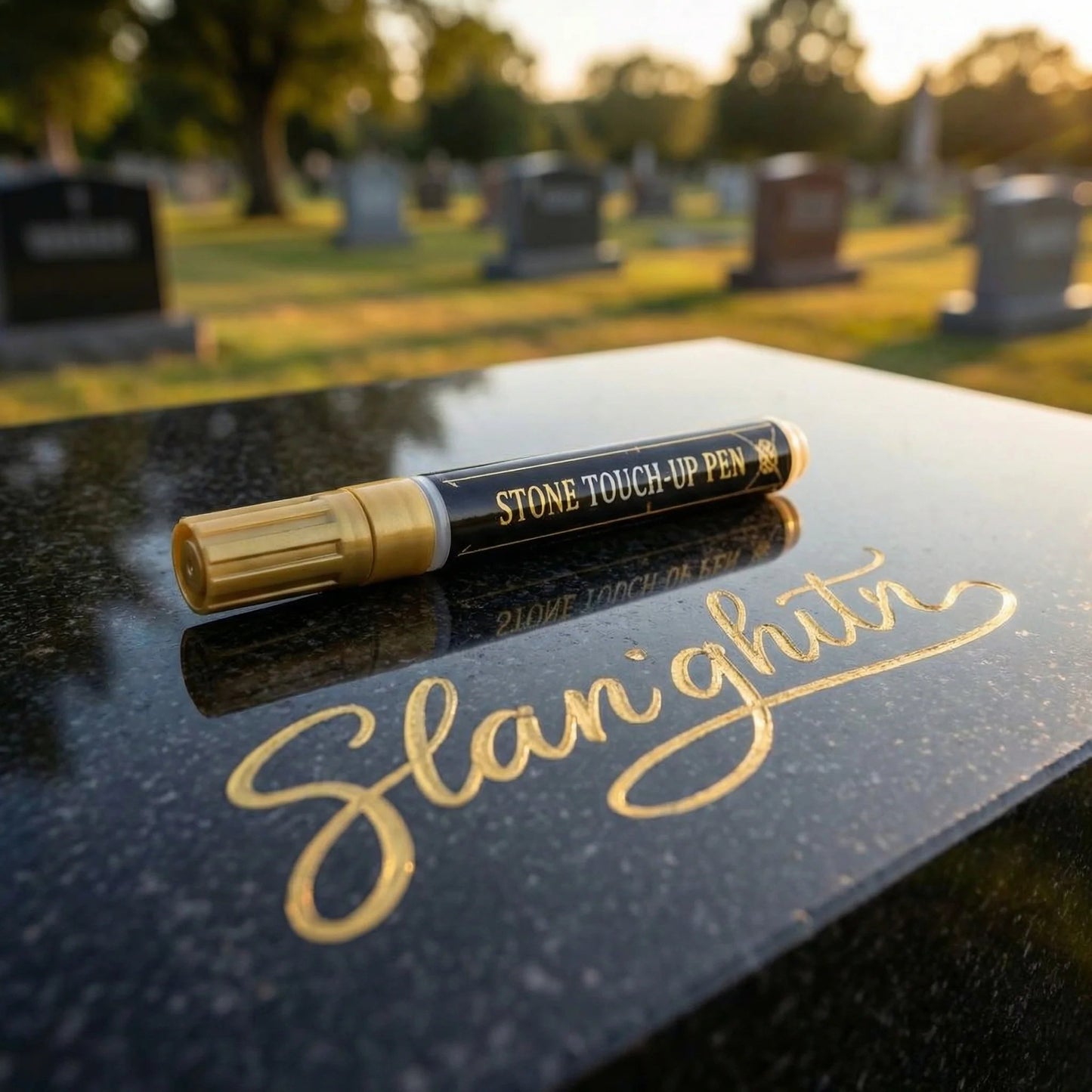 Golden Tombstone Marker Pen For Restoring Faded Grave Inscriptions – … – This