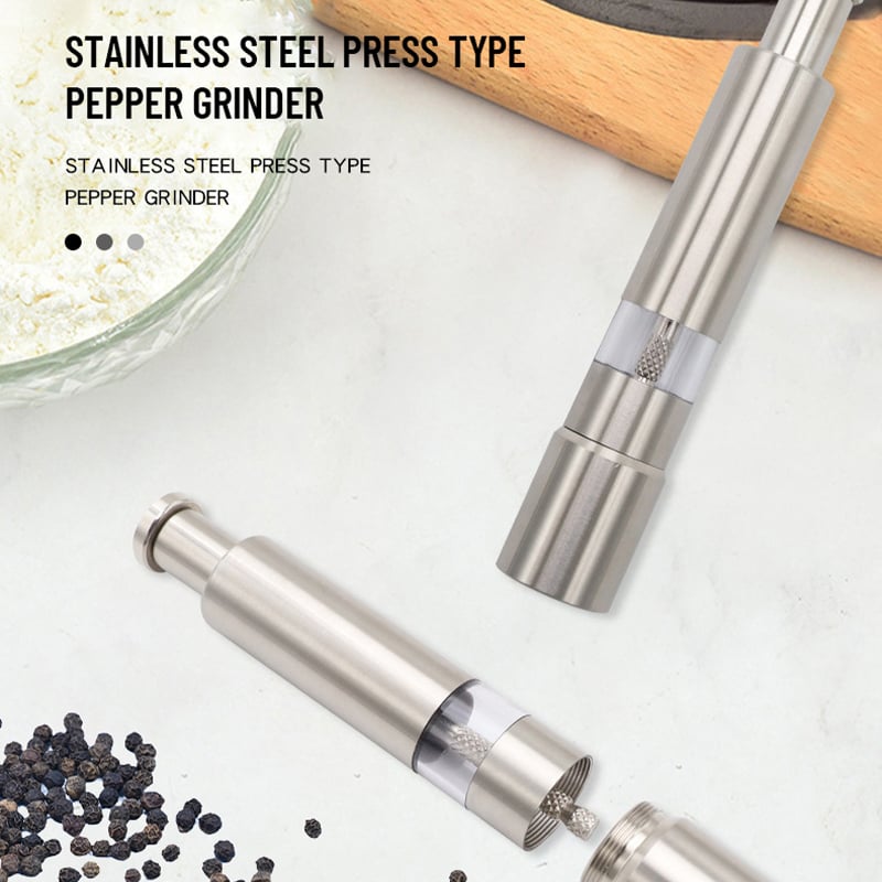 Stainless Steel Salt & Pepper Grinder Set – One-touch Thumb Button, P… – ⏰ Hurry