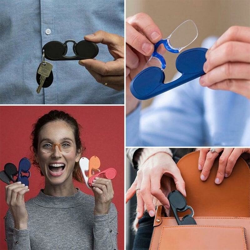 Portable Mini Nose Clip Reading Glasses – Lightweight 50g, Silicone N… – A