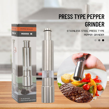 Stainless Steel Salt & Pepper Grinder Set – One-touch Thumb Button, P… – ⏰ Hurry