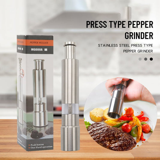 Stainless Steel Salt & Pepper Grinder Set – One-touch Thumb Button, P… – ⏰ Hurry