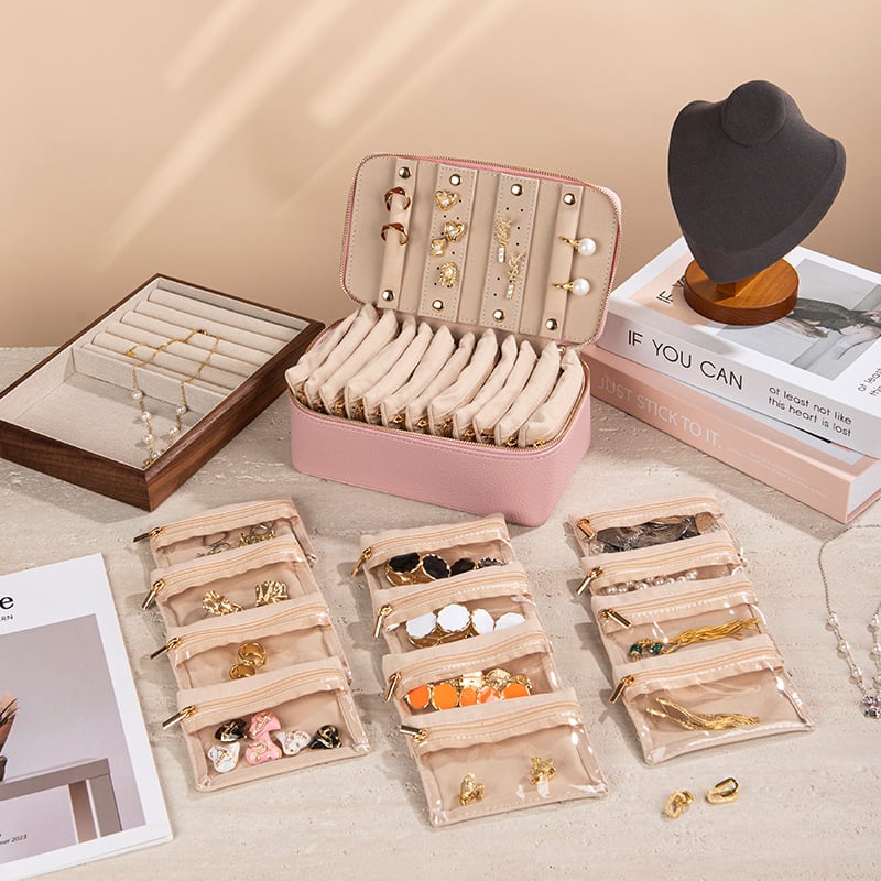 Travel Jewelry Organizer Box With Clear Pouches – Travel Jewelry | Or… – ✨