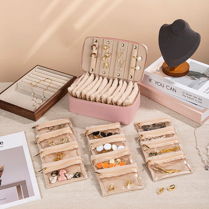 Travel Jewelry Organizer Box With Clear Pouches – Travel Jewelry | Or… – ✨