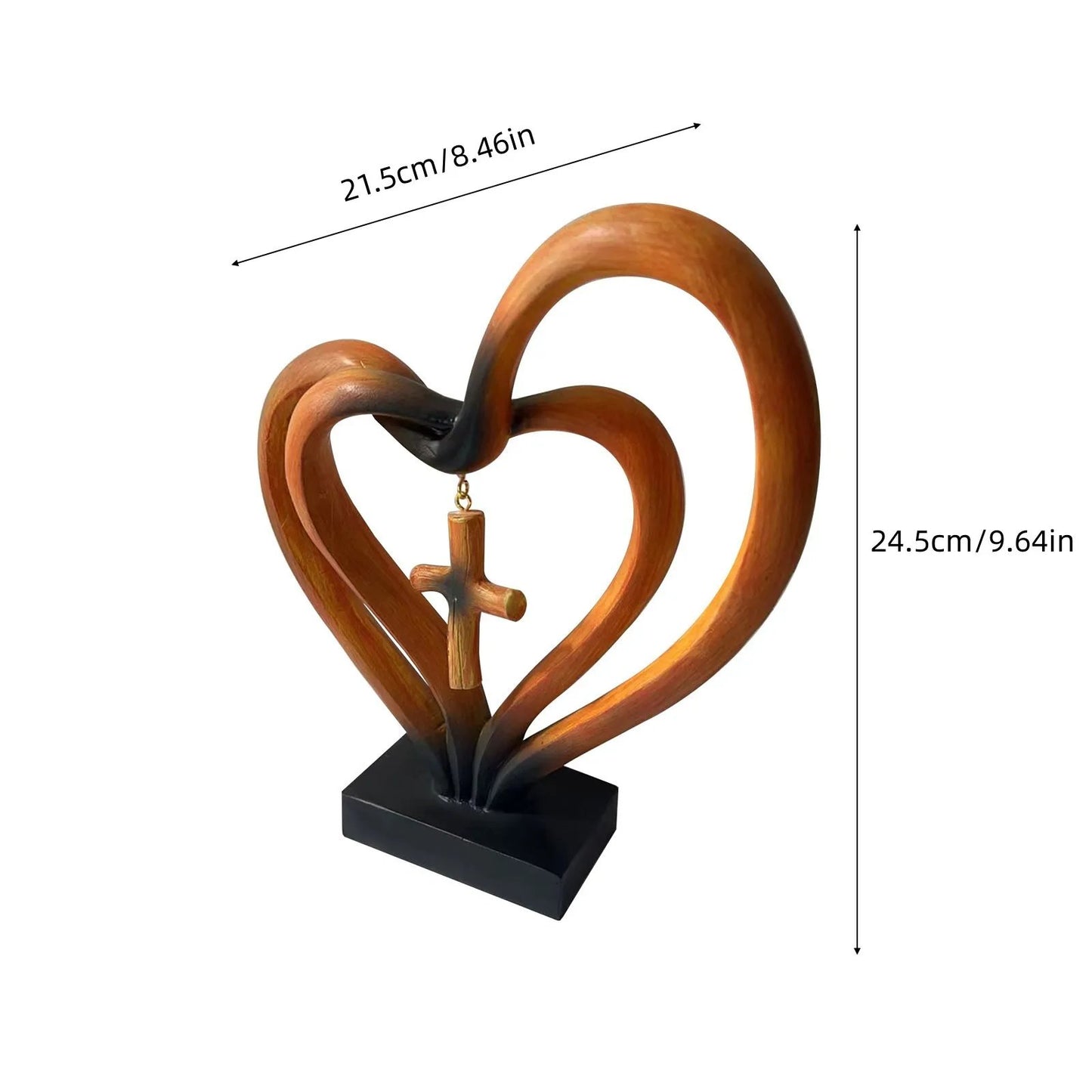 Marriage Takes Three - Entwined Heart & Cross Tabletop Accent – Marri… –