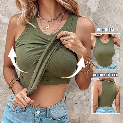 Ribbed Tank Top With Built-in Bra – Ribbed Tank | With Built-in | Eve… – 👚