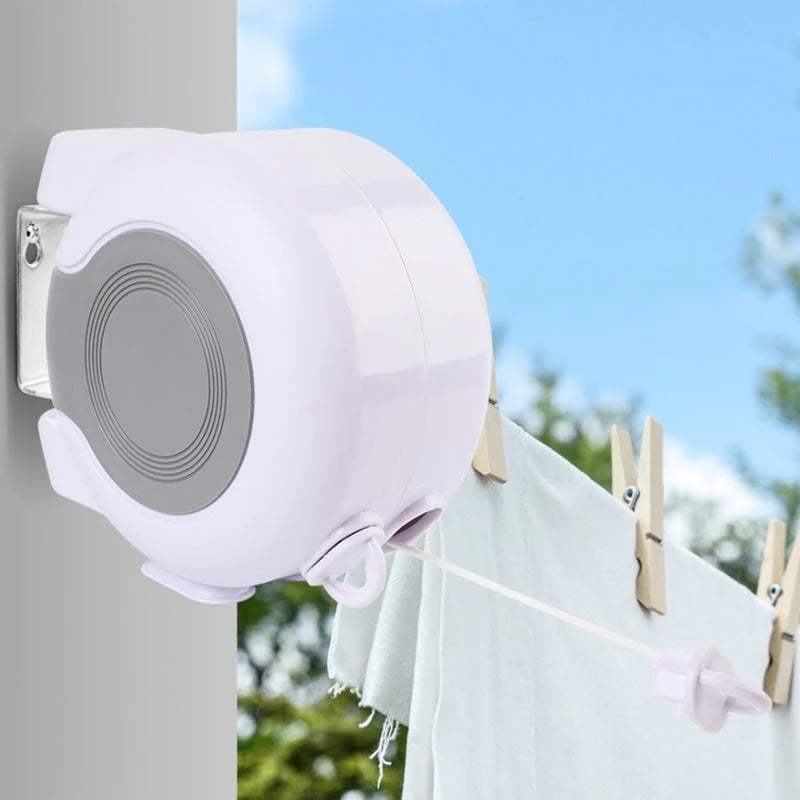 Invisible Retractable Clothesline – Dual Line, 26m, 22lbs Load | 3-Min Install, Indoor & Outdoor