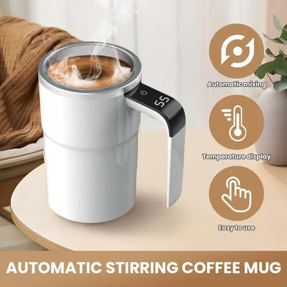Electric Self-stirring Mug With Lcd Thermometer – Electric Self-stirr… – ☕