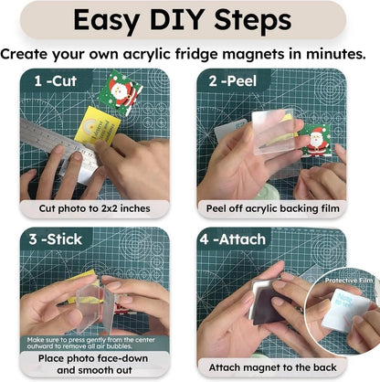 X 2" Clear Acrylic Diy Fridge Magnet Set With Adhesive Backing – C… – Don't